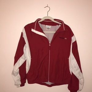 red & white classic reebok windbreaker
